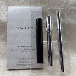 Mally Cosmetics Pro Perfect Precision Brow Pencil, Gel, Highlighter Trio Set NEW